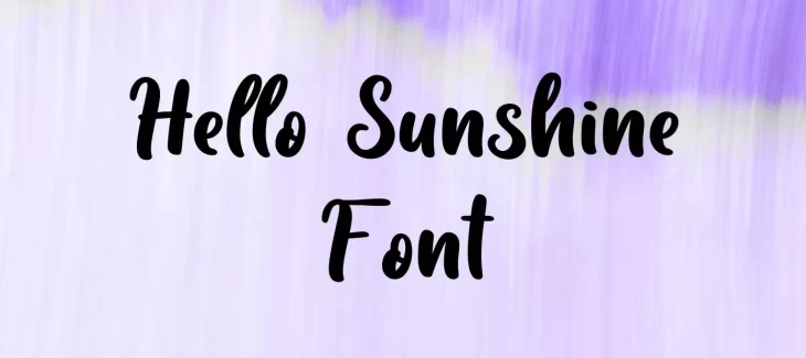 Hello Sunshine Font Free Download
