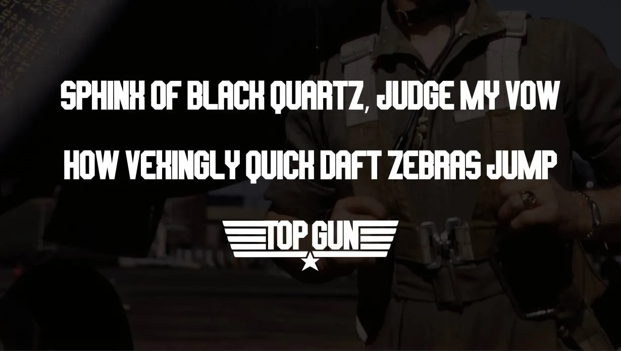 Top Gun Font Family Appearance