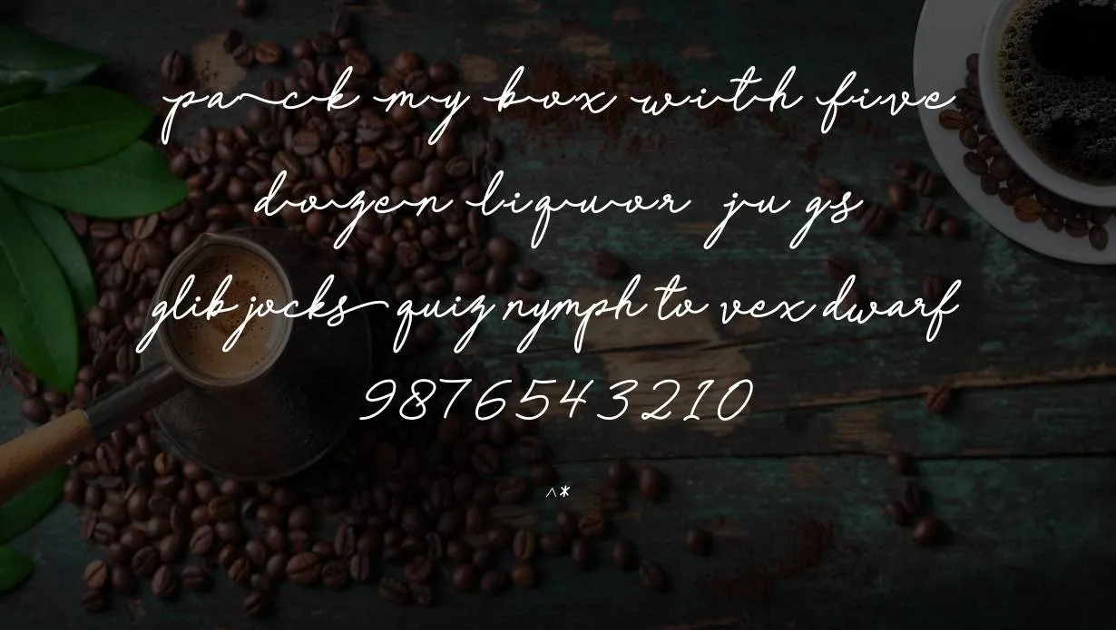 Coffee Signs Font Family Appearance