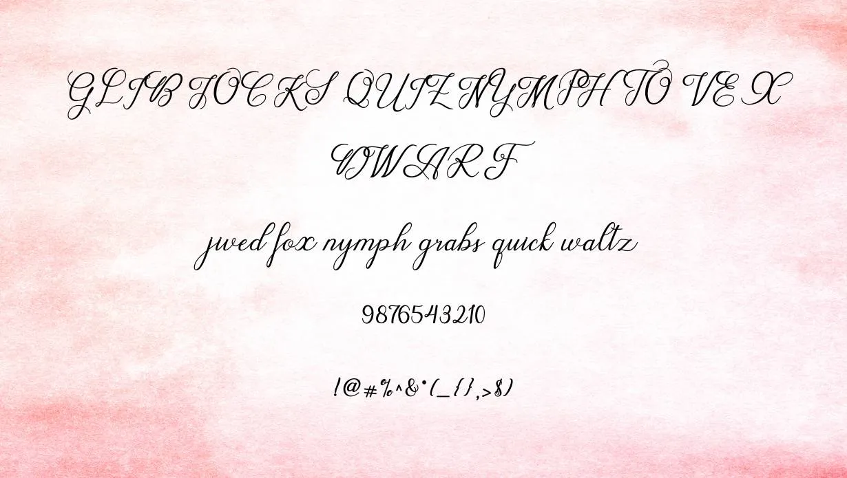 Wedding Font Family Appearance